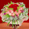 24 Roses Handbouquet ( 21 Peach 3 Red )